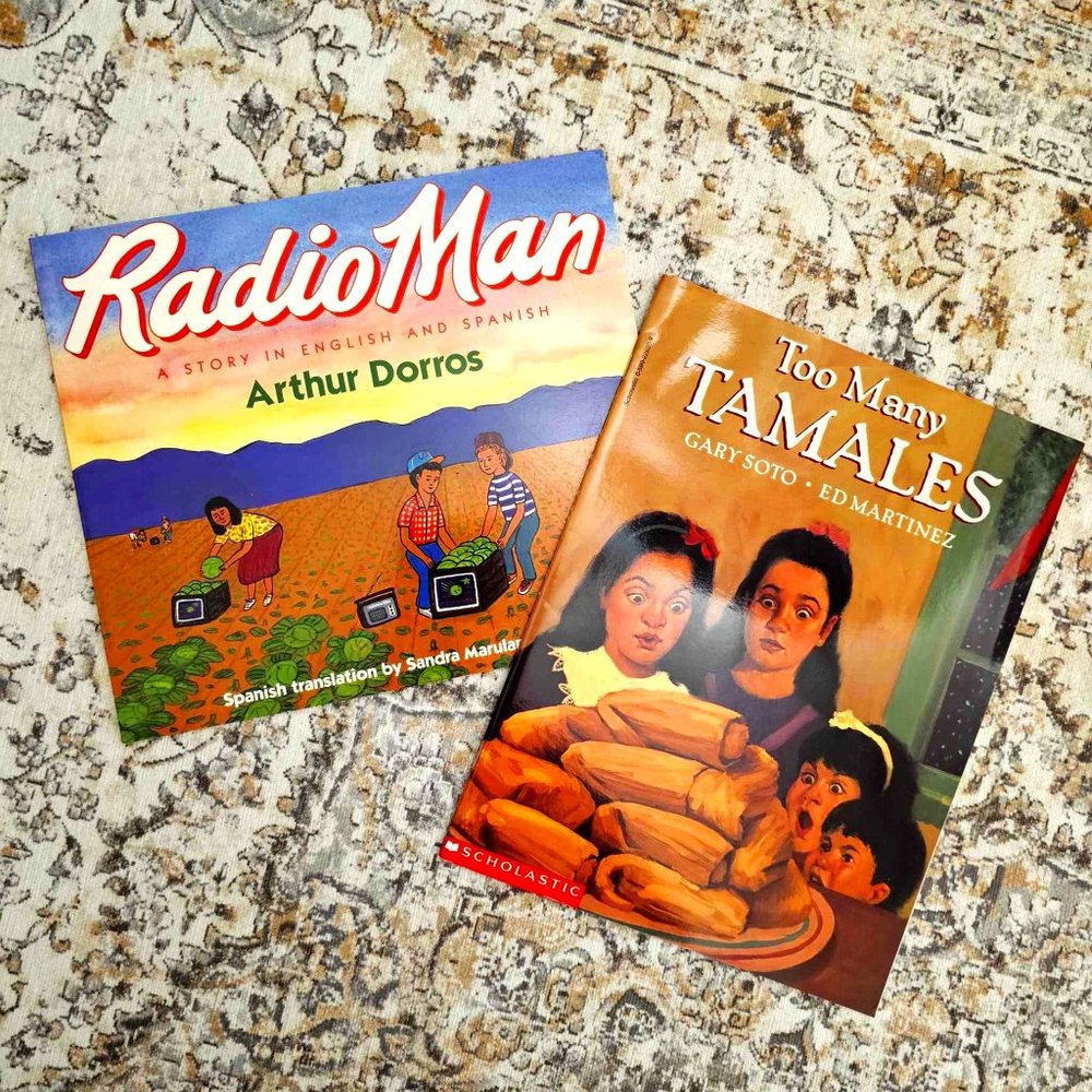 Children's Book Set. "Radio Man" & "Too Many Tamales. Softcover.